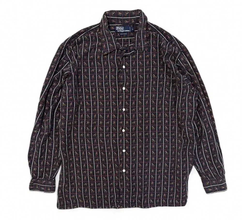 Polo Ralph Lauren Rare VTG Equestrian Horse Long Sleeve Button Up Shirt Men’s L
